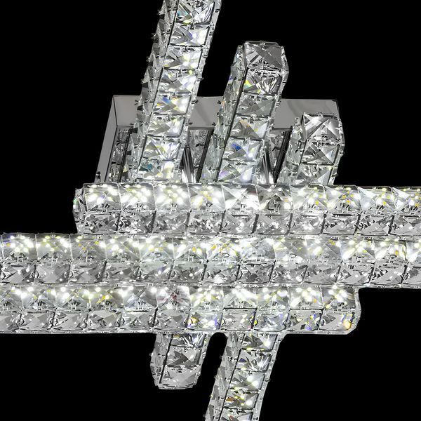 Стельова кришталева LED-люстра 108W з пультом управління 3000-6000К хромова Svet SY-7673/6A1 CR SY-7673/6A1 CR фото