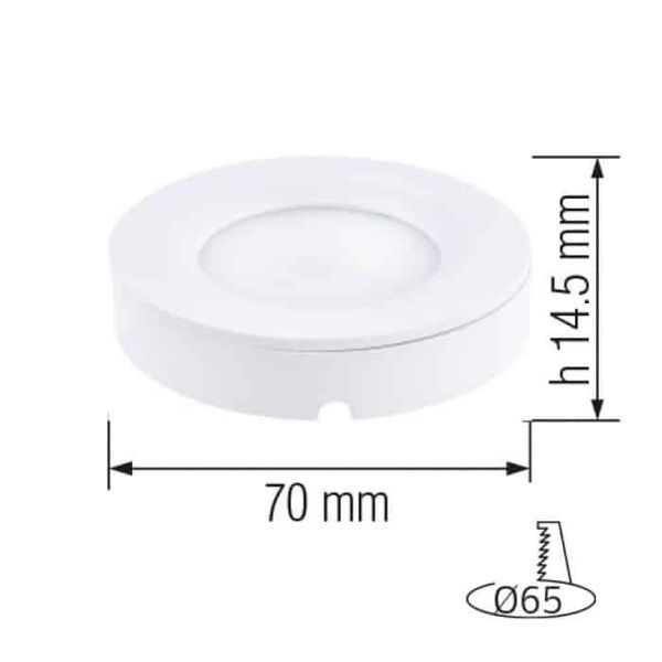 Світлодіодний світильник 3W коло накладний\врізний LUNA Horoz Electric 4200K 016-041-0003-030 фото