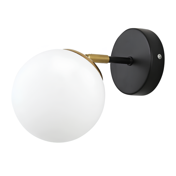 Настенное бра Sirius с плафоном-шаром под лампу Е14 черное IP20&nbsp;G 74542/1W CP+Matte Black SP000043872 фото