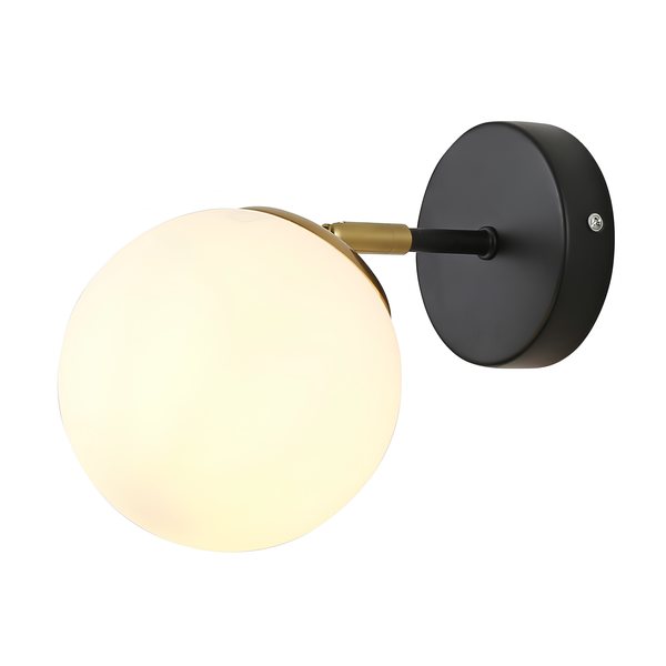 Настенное бра Sirius с плафоном-шаром под лампу Е14 черное IP20&nbsp;G 74542/1W CP+Matte Black SP000043872 фото