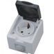 Розетка накладная с заземлением Horoz Electric ATOM с крышкой IP54 112-100-0001-010 фото 1