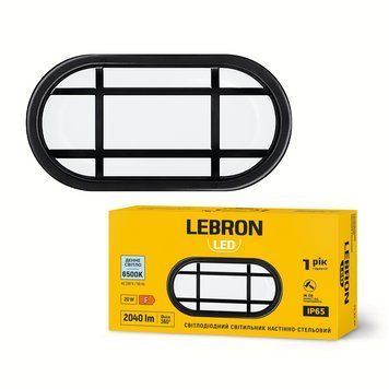 Настенно-потолочный LED светильник 20W для ЖКХ Lebron с овальным корпусом 6500K влагозащищенный IP65 L-WLO-JZ-2065 15-33-47 фото