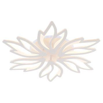 Стельова LED люстра 127W з пультом Interees з плафонами-пелюстками 3000-6200K підсвічування RGB IP20 LI9862-6 WH LI9862-6 WH фото