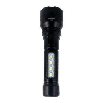 Ручний LED ліхтар 2W+0,8W LEBRON з боковим світлом на акумуляторі 1200mAh чорний L-HL-40 15-15-40 фото