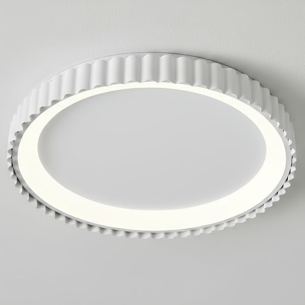 Стельовий LED світильник з пультом 62W круглий з декоративним рельєфним корпусом 3000К-6500К білого кольору Svet SY-77259/500A1 WH SY-77259/500A1 WH фото