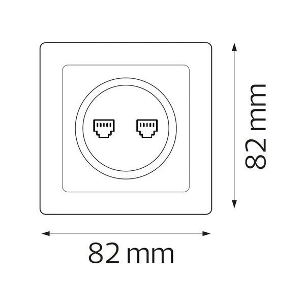 Розетка компьютер+телефон&nbsp;Horoz Electric TINA встраиваемая белая IP20 112-005-0016-010 фото