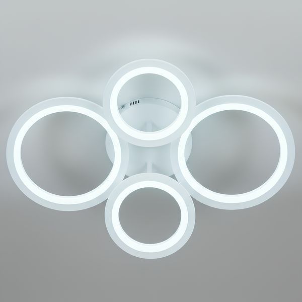 Стельова біла LED люстра з пультом 60W чотири кільцевих плафона з акрилу 3000-6500K Svet SY-26255/2+2 WH SY-26255/2+2 WH фото