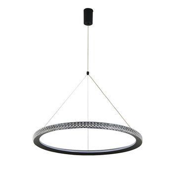 Підвісна LED люстра 55W Horoz Electric з плафоном-кільцем 4000К чорна IP20 RAIMOND-55 019-074-0055-020 фото