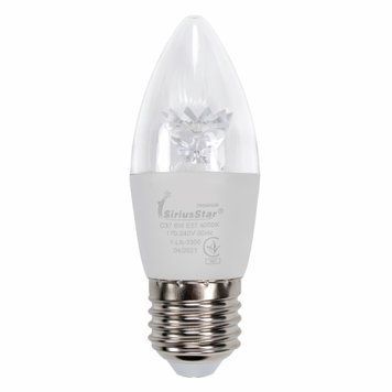 Світлодіодна лампа 6W SiriusStar 3300 crystal СA37 4000K E27 біла IP20 SP000020398 фото