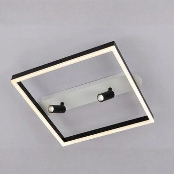 Стельова LED люстра 64W з пультом Interees квадратної форми 3000-6000К біла/чорна IP20 V K33208-500 WH+BK K33208-500 фото