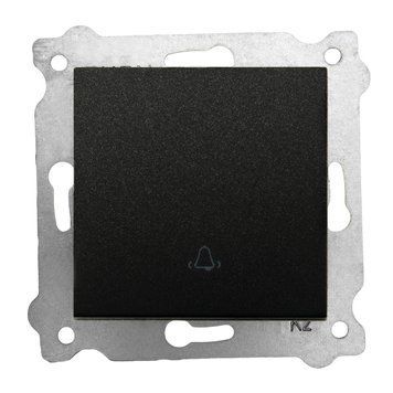 Механізм кнопки дзвінка EXEN Elektrik пластиковий 250V 10A чорний IP20 KARELL 290-001402-207 фото