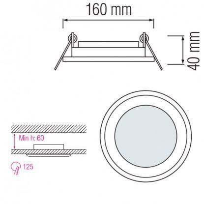 Светильник врезной 12W LED Horoz Electric CLARA-12 круглый 6400К белый IP20 016-016-0012-010 фото