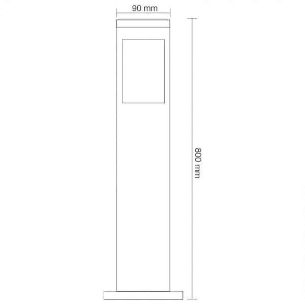Світильник садово-парковий стовпчик Horoz Electric&nbsp;KAVAK/SQ-5 80см під лампу E27 IP44 075-015-0005-010 фото