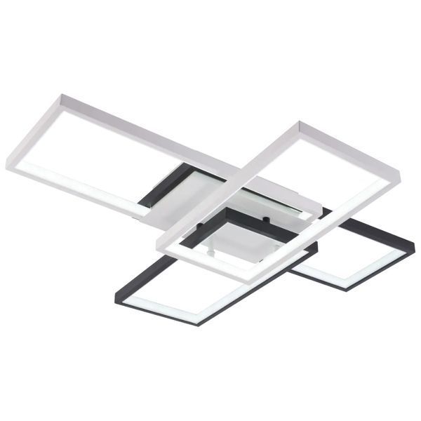 Стельова LED люстра 86W з пультом Valeso з прямокутними розсіювачами 3000K-6500К біла/чорна IP20 DK6558/4 WH+BK SP000050427 фото