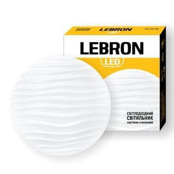 Накладной светодиодный светильник 24W Lebron настенно-потолочный с рельефным плафоном 4100K IP20 L-CL-WAVE 15-23-44 фото