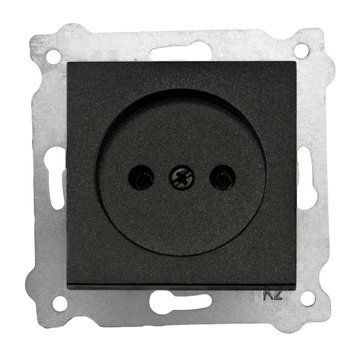 Механізм розетки EXEN Elektrik без заземлення 250V чорний IP20 KARELL 290-001403-235 фото