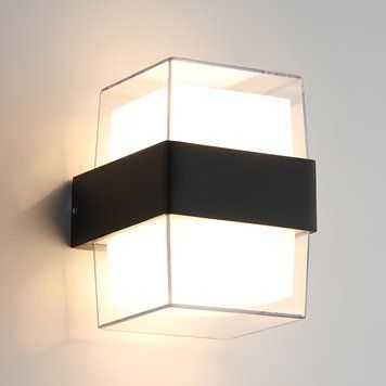 Вуличний LED світильник 10W фасадний Velmax настінний з двома плафонами 3000K чорний IP54 V-CTL-WL-004*2 24-62-44 фото