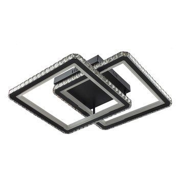 Стельова чорна люстра LED 160W на 2 плафони-квадрат із кришталем на пульті 3000-6000К SY-19381/2 BK+CR Svet SY-19381/2 BK+CR фото