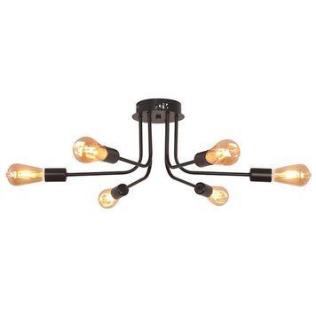 Стельова люстра Horoz Electric з корпусом з металу під шість ламп Е27 чорного кольору IP20 MENDOZA-6 021-026-0006-060 фото