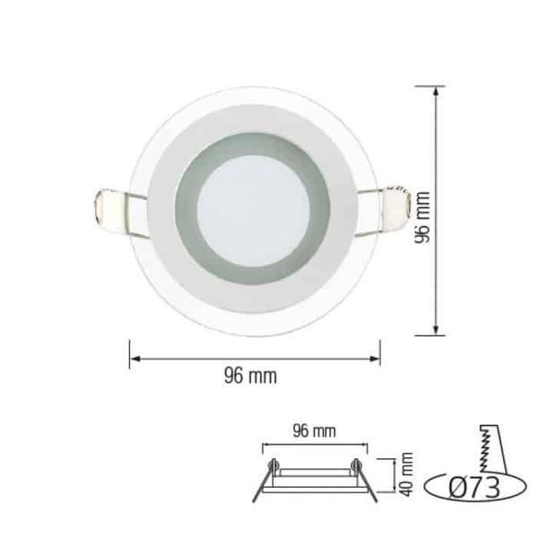 Світильник врізний 6W LED Horoz Electric CLARA-6 круглий 6400К білий IP20 016-016-0006-010 фото