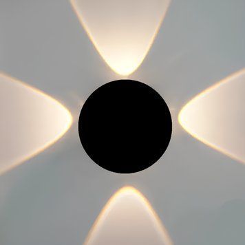 Вуличний LED світильник 4W фасадний Velmax накладний круглий 3000K чорний IP54 V-CTL-WL-003 24-62-47 фото