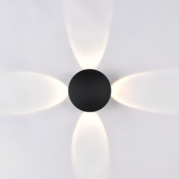 Уличный LED светильник 4W фасадный Velmax накладной круглый 3000K черный IP54 V-CTL-WL-003 24-62-47 фото
