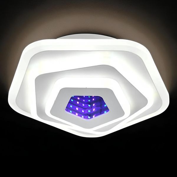 Светодиодный потолочный светильник с объёмной 3D-подсветкой 46+5W 3000К-6000К белый Svet SY-16121/240 WT SY-16121/240 WT фото