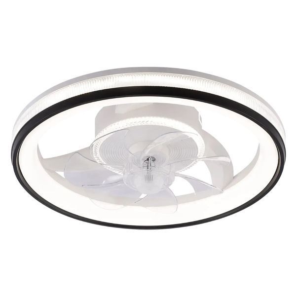 Стельовий LED світильник 82W з пультом Interees з вентилятором 3000K-6200K IP20 XI3802-480 WH+BK FAN XI3802-480 WH+BK FAN фото