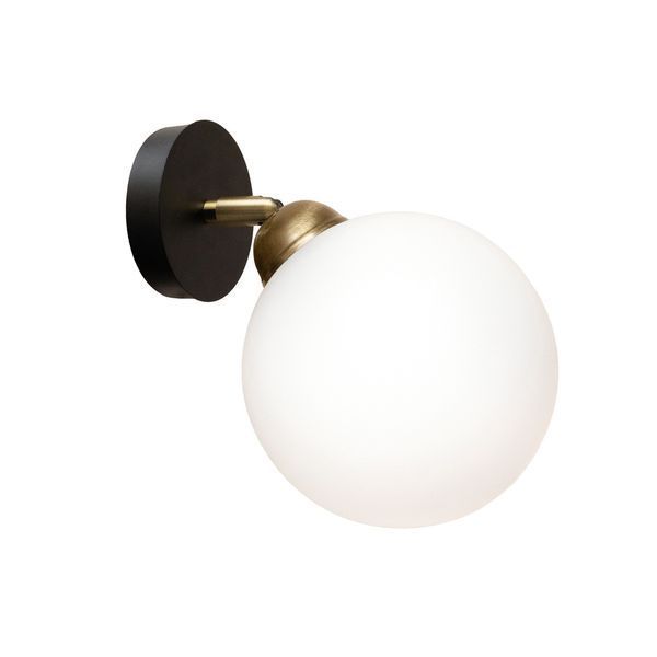 Светильник настенно-потолочный MSK Electric Luna на один плафон шар под лампу Е27 PL 20261-1 BK 622655 фото