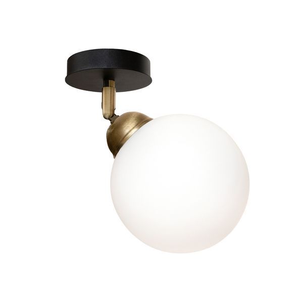Светильник настенно-потолочный MSK Electric Luna на один плафон шар под лампу Е27 PL 20261-1 BK 622655 фото