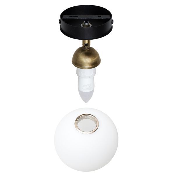 Светильник настенно-потолочный MSK Electric Luna на один плафон шар под лампу Е27 PL 20261-1 BK 622655 фото