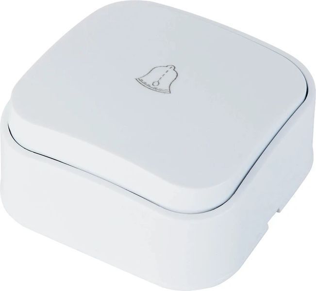 Кнопка звонка накладная Horoz Electric EVA белая IP20 112-001-0004-010 фото