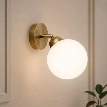 Світильник настінно-стельовий MSK Electric Luna з плафоном куля під лампу Е27 бронза PL 20261-1 BN 622656 фото