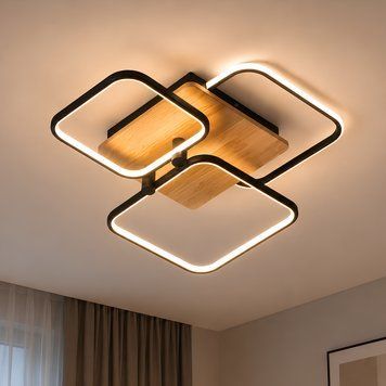 Потолочная LED люстра 102W с пультом и тремя квадратными рамками 3000-6500K корпус черный металл/дерево Svet SY-33042/2+1 MB+YMW SY-33042/2+1 MB+YMW фото