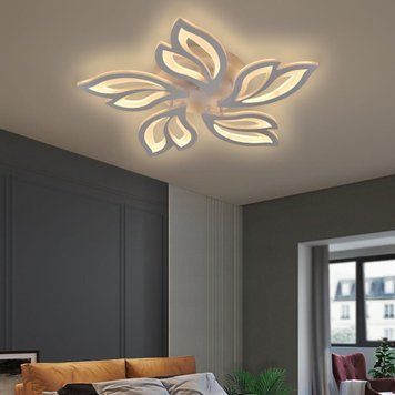 Стельова LED люстра 68W Interees з плафонами у формі пелюсток 3000-6400К з пультом біла IP20 V X6078-5 WT V X6078-5 WT фото