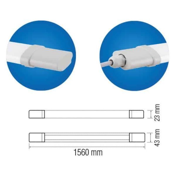 Светильник влагозащищенный 45W LED Horoz Electric IRMAK-45 4200K IP65 059-004-0045-020 фото