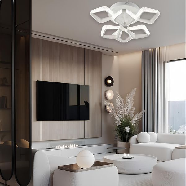 Стельова LED люстра 36W Sirius з акриловими плафонами 3000K/6500K біла IP20 B YH1301/6 WT SP000045183 фото