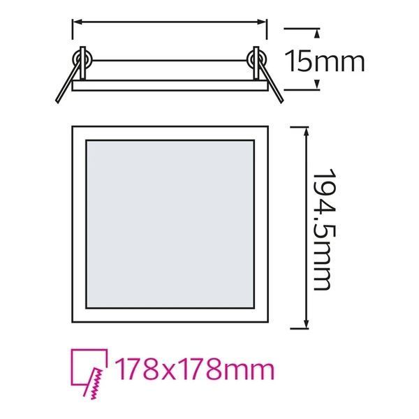 Світильник врізний 15W Horoz Electric SLIM/Sq-15 4200К IP20 056-005-0015-030 фото