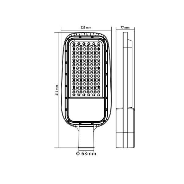 Консольний світлодіодний світильник 150W Horoz Electric з монтажем на опору 6400K з захистом від вологи чорний IP65 TEXAS-150 074-012-0150-030 фото