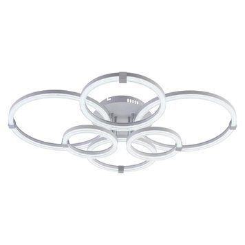 Стельова LED люстра 195W з пультом Interees з металевим каркасом 3000-6000К IP20 V DK6303B-6 WH+CR DK6303B-6 фото