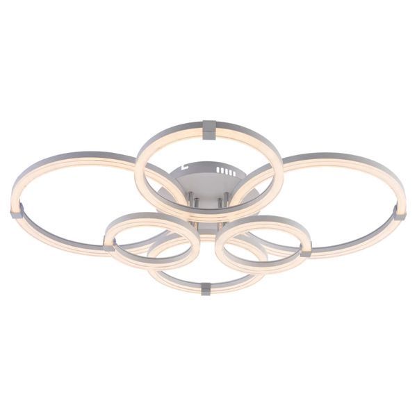 Стельова LED люстра 195W з пультом Interees з металевим каркасом 3000-6000К IP20 V DK6303B-6 WH+CR DK6303B-6 фото