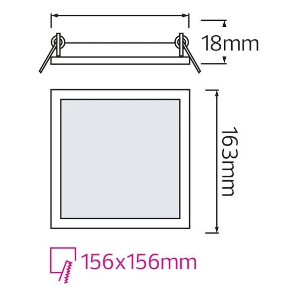 Світильник врізний 12W Horoz Electric SLIM/Sq-12 4200К IP20 056-005-0012-030 фото