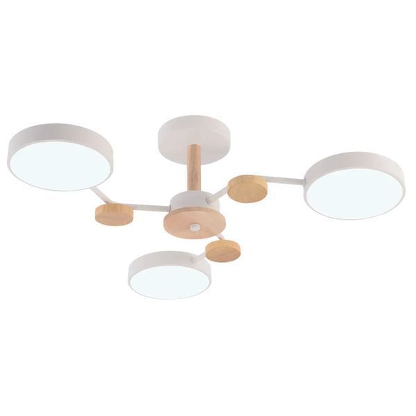 Потолочная LED люстра 54W Interees в стиле модерн 3000K/4200K/6000K белая IP20 XI3310-3 WH+WOOD XI3310-3 WH+WOOD фото