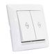 Выключатель встраиваемый двухклавишный проходной Horoz Electric TINA белый IP20 112-005-0007-010 фото 1
