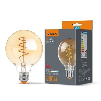 Світлодіодна філаментна лампа 5W VIDEX E27 форма кулька G95 з регулюванням яскравості 2200K тепле світло VL-G95FASD-05272 VL-G95FASD-05272 фото