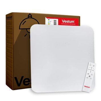 Стельовий LED світильник 60W з пультом Vestum квадратної форми 3000К-6500К 380*380*65мм білий IP40 QUATRO VS-91041 фото