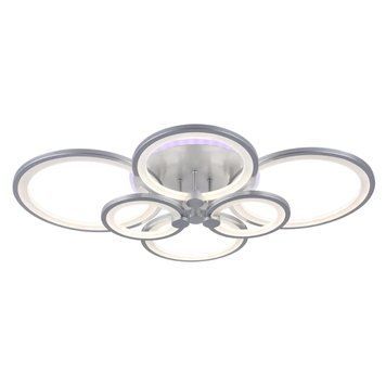 Стельова LED люстра 176W з пультом Interees з RGB-підсвіткою корпусу 3000K-6500K срібло IP20 IS LI8832-6 MATT SILVER RGB LI8832-6 фото