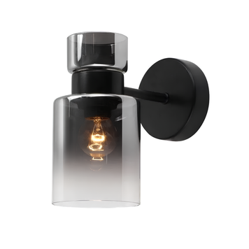 Бра настенное Valeso с дымчатым плафоном под лампу Е27 черное IP20 G 07470/1W Matte Black SP000045598 фото