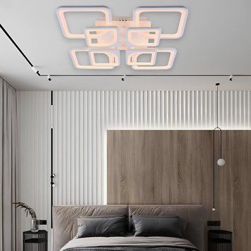 Стельова LED люстра 240W з пультом VALESO на вісім плафонів 3000-6000К біла IP20 V K39047-4 4 WT V K39047-4 4 WT фото