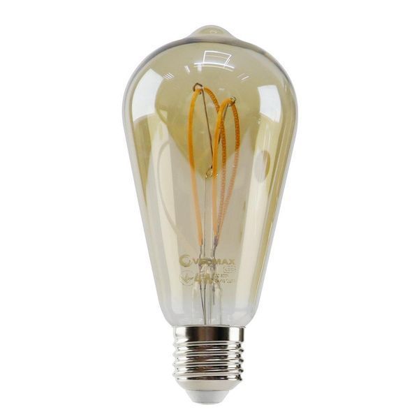 Филаментная LED лампа 4W VELMAX ST64 E27 2700K 300Lm V-Filament-Amber-ST64-Петля 21-43-52 фото